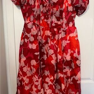Torrid Vibrant Red Floral Midi Dress